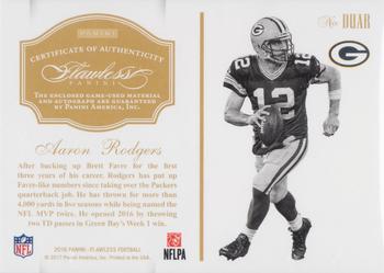 2016 Panini Flawless - Dual Patch Autographs #DUAR Aaron Rodgers Back