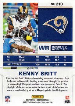 2017 Score - Black #210 Kenny Britt Back