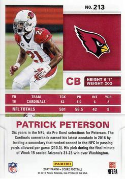 2017 Score - Black #213 Patrick Peterson Back