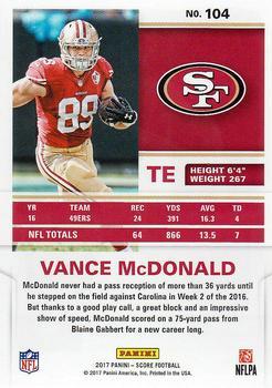 2017 Score - First Down #104 Vance McDonald Back