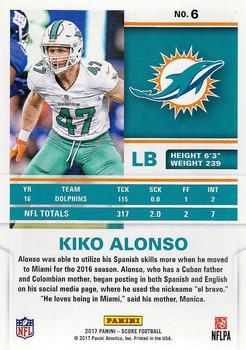 2017 Score - Red #6 Kiko Alonso Back