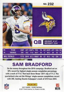 2017 Score - Red #232 Sam Bradford Back