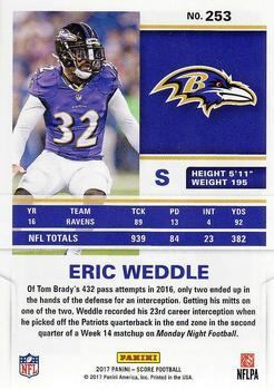 2017 Score - Red #253 Eric Weddle Back