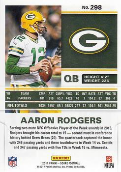 2017 Score - Red #298 Aaron Rodgers Back