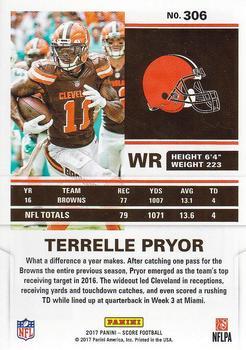 2017 Score - Red #306 Terrelle Pryor Back