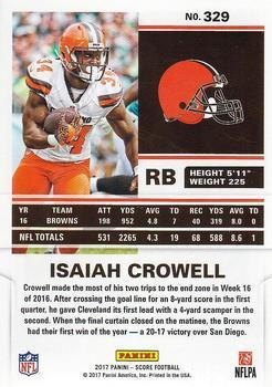 2017 Score - Red #329 Isaiah Crowell Back