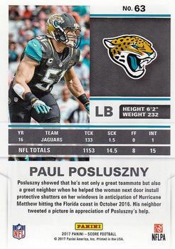 2017 Score - Red Zone #63 Paul Posluszny Back