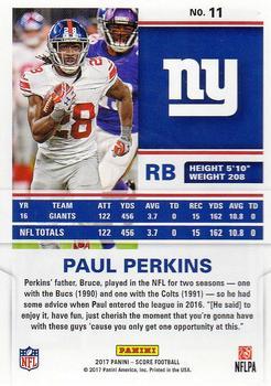 2017 Score - Scorecard #11 Paul Perkins Back
