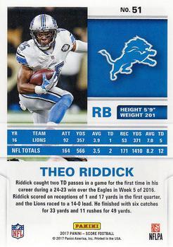 2017 Score - Scorecard #51 Theo Riddick Back