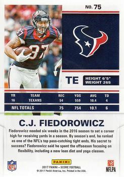 2017 Score - Scorecard #75 C.J. Fiedorowicz Back