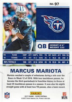 2017 Score - Scorecard #97 Marcus Mariota Back