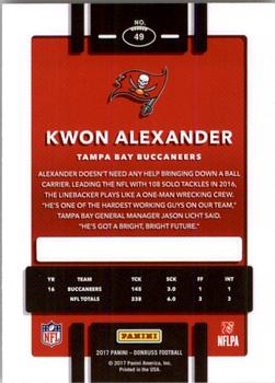 2017 Donruss #49 Kwon Alexander Back