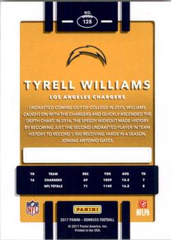 2017 Donruss #128 Tyrell Williams Back