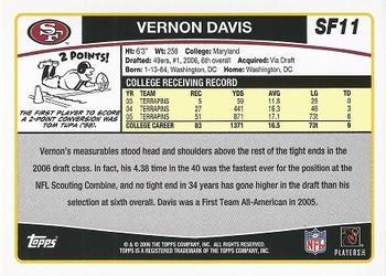 2006 Topps San Francisco 49ers #SF11 Vernon Davis Back