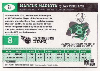 2017 Panini Classics - Timeless Tributes Black #12 Marcus Mariota Back