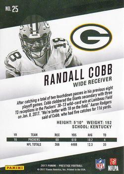 2017 Panini Prestige - Xtra Points Purple #25 Randall Cobb Back