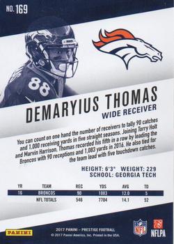 2017 Panini Prestige - Xtra Points Platinum #169 Demaryius Thomas Back