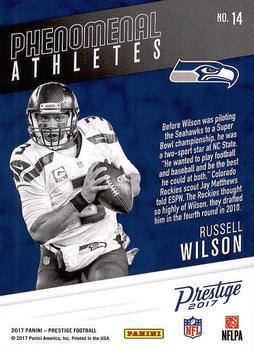2017 Panini Prestige - Phenomenal Athletes Xtra Points Red #14 Russell Wilson Back