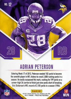 2017 Panini Prestige - Stars of the NFL #12 Adrian Peterson Back