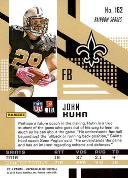 2017 Panini Unparalleled #162 John Kuhn Back