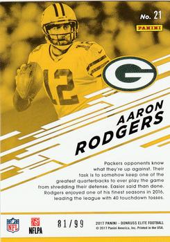 2017 Donruss Elite - Spellbound Red #21 Aaron Rodgers Back