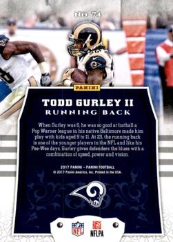 2017 Panini - Knight’s Templar Foil #74 Todd Gurley II Back