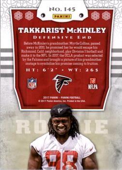 2017 Panini - Red #145 Takkarist McKinley Back