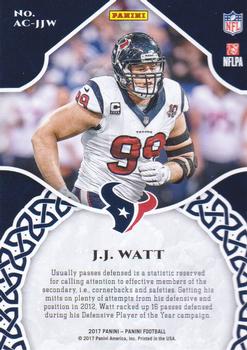 2017 Panini - Accolades #AC-JJW J.J. Watt Back