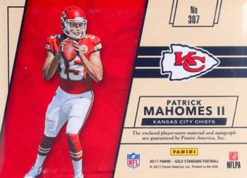 2017 Panini Gold Standard - Rookie Jersey Autographs Jumbo Prime #307 Patrick Mahomes II Back