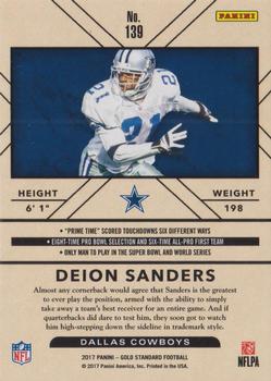 2017 Panini Gold Standard - Platinum #139 Deion Sanders Back