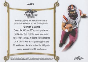 2017 Leaf Trinity - Signatures Bronze Spectrum #A-JE1 Jerod Evans Back