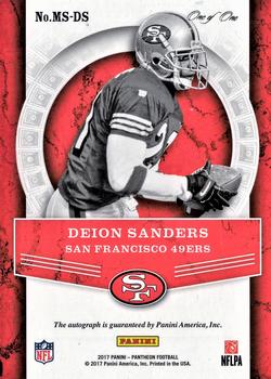 2017 Panini Pantheon - Milestone Scripts Holo Silver #19 Deion Sanders Back