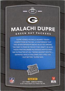 2017 Donruss - Press Proof Black #347 Malachi Dupre Back