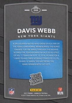 2017 Donruss - Press Proof Black #348 Davis Webb Back