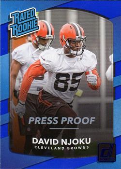 2017 Donruss - Press Proof Blue #314 David Njoku Front