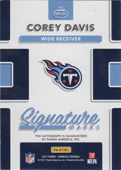 2017 Donruss - Signature Marks Yellow #SM-CDV Corey Davis Back