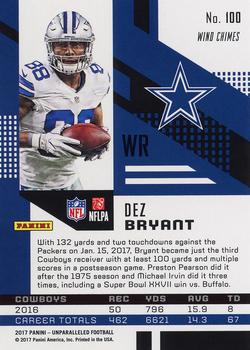 2017 Panini Unparalleled - Lime Green #100 Dez Bryant Back