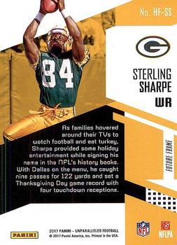 2017 Panini Unparalleled - High Flyers #HF-SS Sterling Sharpe Back
