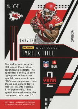 2017 Panini Unparalleled - Year 2 Lime Green #YT-TH Tyreek Hill Back