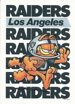 1990 Argus Garfield NFL Team Schedule Cards #NNO Los Angeles Raiders Front