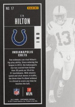 2017 Panini Contenders #17 T.Y. Hilton Back