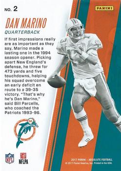 2017 Panini Absolute - Kickoff Retail #2 Dan Marino Back