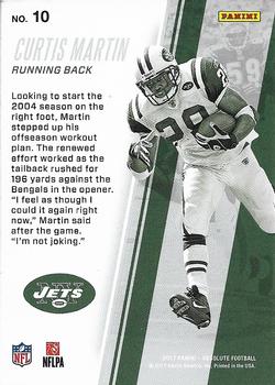 2017 Panini Absolute - Kickoff Retail #10 Curtis Martin Back