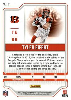 2017 Donruss Certified Cuts #81 Tyler Eifert Back