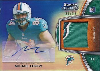 2012 Bowman Sterling - Autographed Rookie Relics Blue Refractors #BSAR-ME Michael Egnew Front