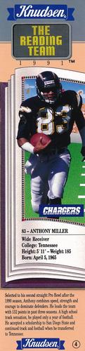 1991 Knudsen Bookmarks #4 Anthony Miller Front