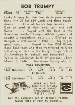 1969 Tresler Comet Cincinnati Bengals #NNO Bob Trumpy Back