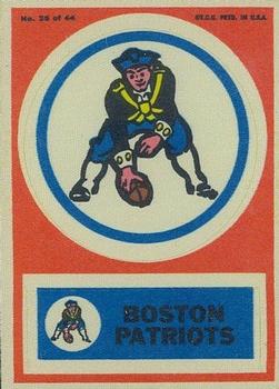 1968 Topps Test Team Patches #35 Boston Patriots Front
