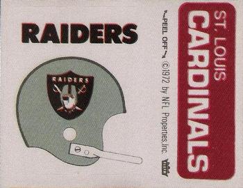 1973 Fleer Football Patches #NNO Oakland Raiders Helmet / St. Louis Cardinals Name Front