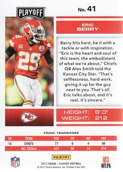 2017 Panini Playoff #41 Eric Berry Back